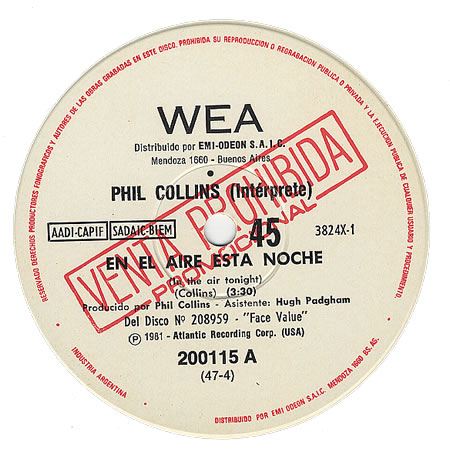 Phil Collins > In The Air Tonight