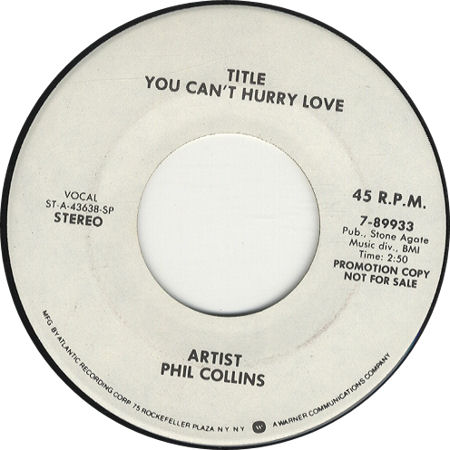 Phil Collins > You Can't Hurry Love