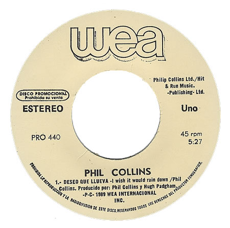 Phil Collins > I Wish It Would Rain Down